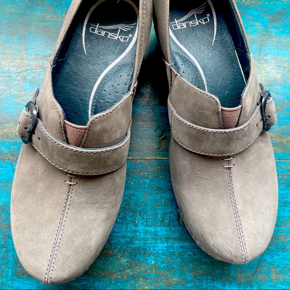 Dansko Grey Suede Clogs